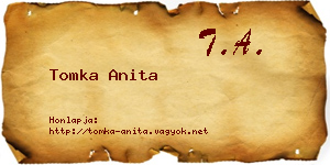 Tomka Anita névjegykártya